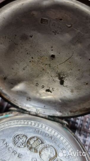 Антикварные серебряные часы boutte швейцария.19 в