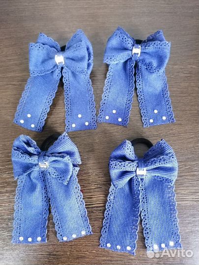 Вельветовые банты для волос