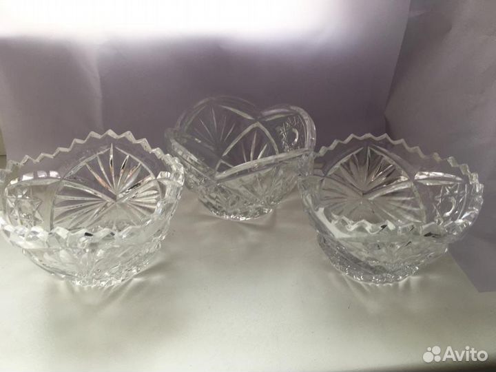 Вазы хрусталь СССР. + ладья
