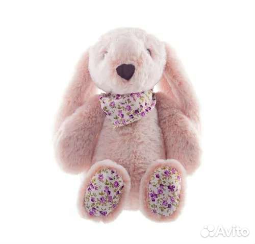Мягкая игрушка плюшевый заяц цвет пастельный беж