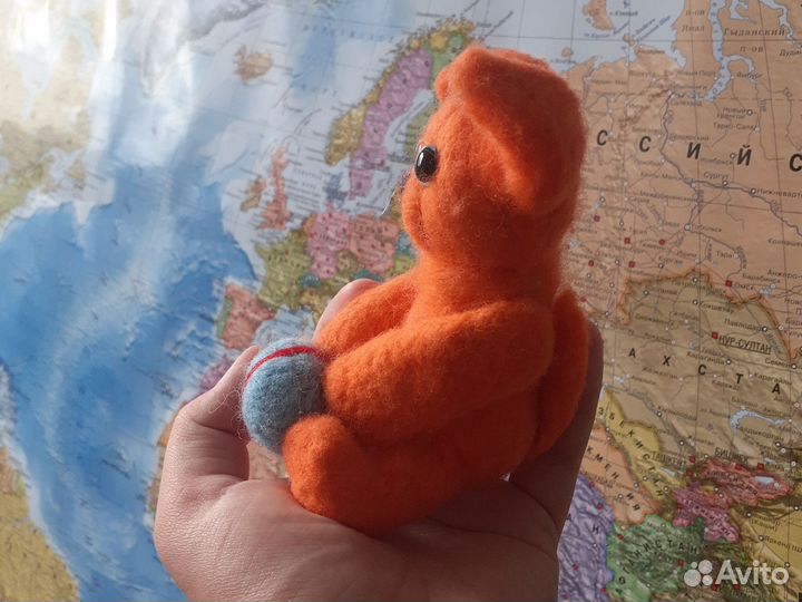 Валяный из шерсти пёсик Мягкая игрушка собака