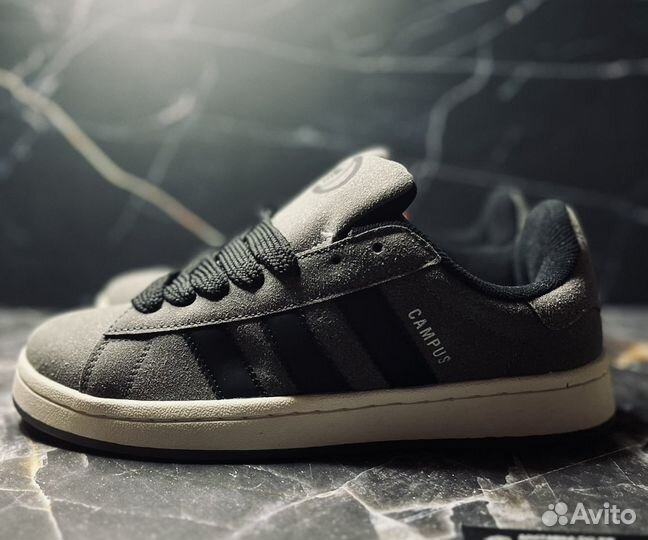 Мужские кеды Adidas campus серые