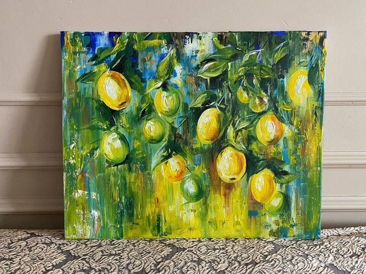 Картина на холсте - Лимон (акрил 40х50 см)