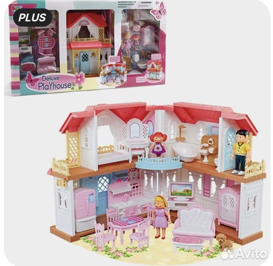 Кукольный домик для кукол с мебелью Новый