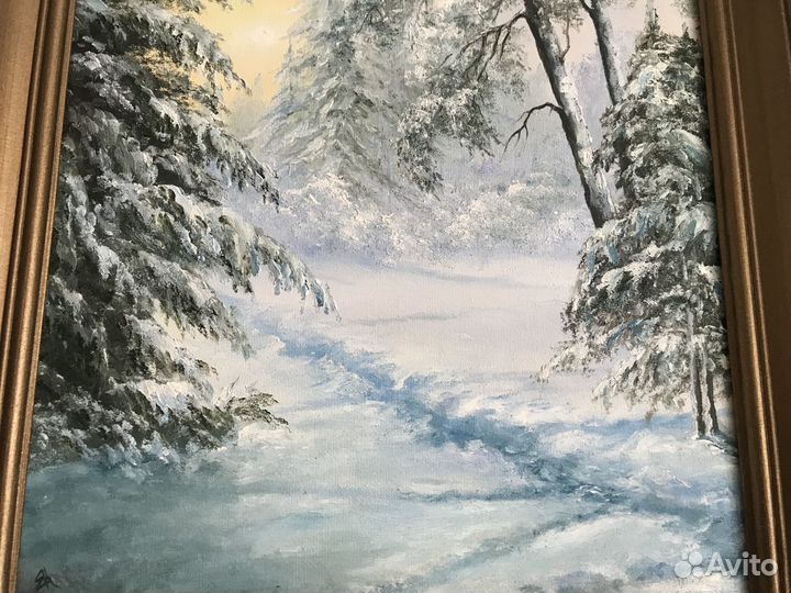 Полотно Вениамина Кудряшова «Тропинка в зимнем лес