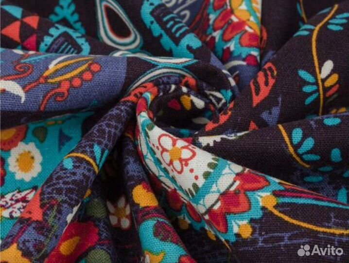 Ткань п/лён принт 3 расцветки