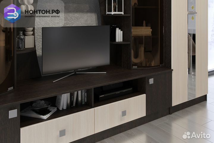 Стенка Гамма-15 дуб беленый / венге