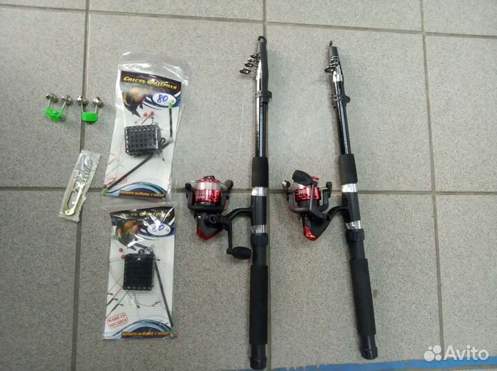 Спиннинги 2шт удочки на фидер и хищника