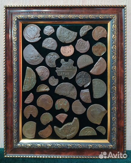 Несколько панно из старых предметов, монет и тд