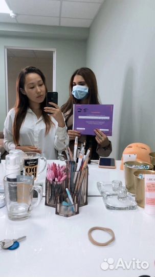 Обучение наращиванию ресниц Оформление бровей