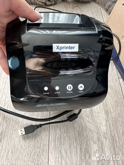 Термопринтер для печати этикеток+флешка с прогами