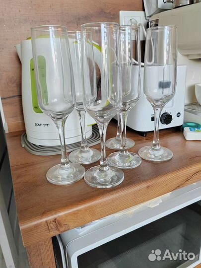 Бокалы для шампанского 6 шт бесплатно