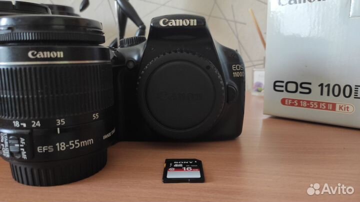 Фотоаппарат Canon EOS1100D, сумка, объектив
