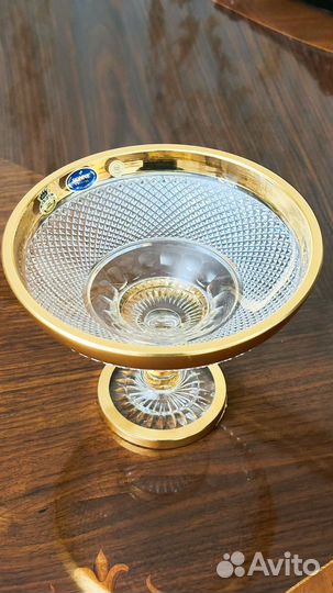 Конфетница. чешский хрусталь