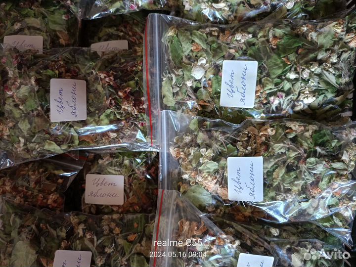 Цвет яблони, ирги, смородины, лист малины