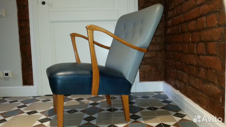 Кресло винтажное 60 е кожа