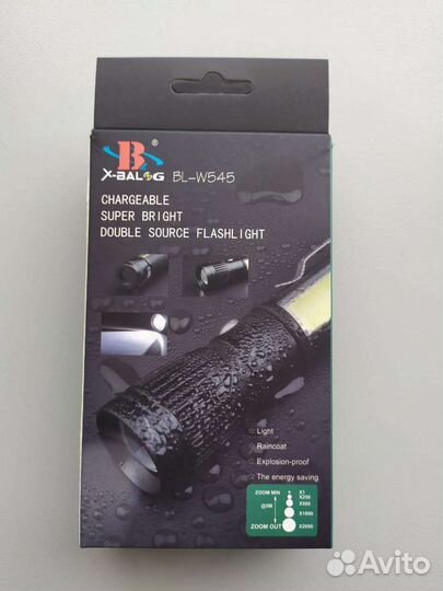 Светодиодный аккумуляторный фонарь BL-W545 T6+COB