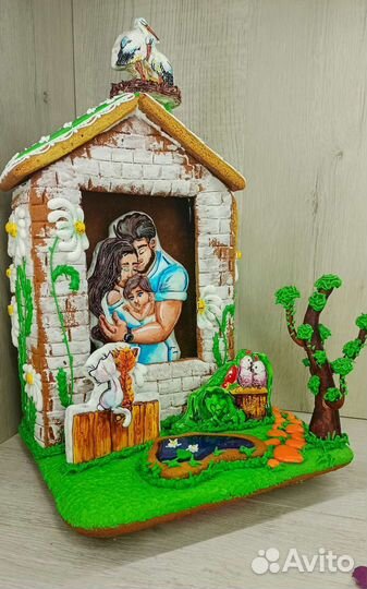 Пряничные композиции, пряник 3Д, пряничный домик
