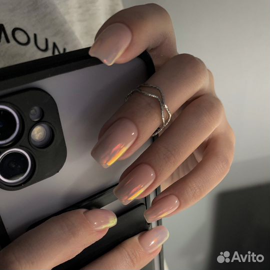 Маникюр, наращивание ногтей, выкладной френч