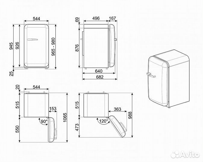 Холодильник smeg FAB10RBL2