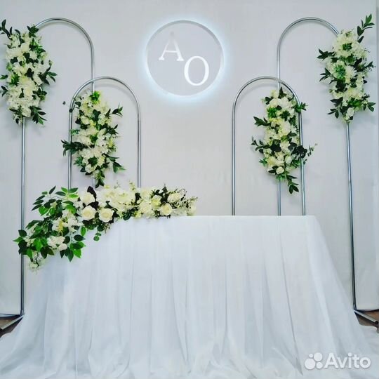 Свадебное оформление, зона молодых, фотозона