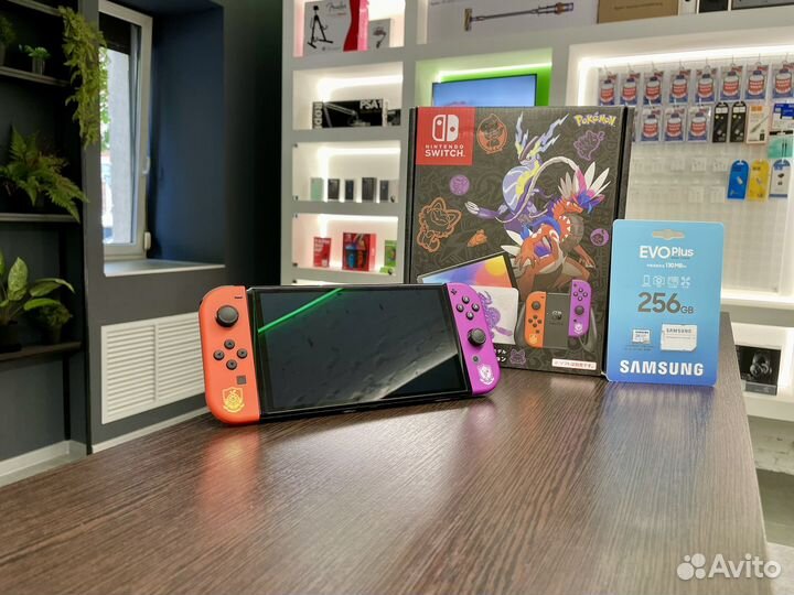 Nintendo Switch oled Pokemon новая прошитая. 256gb