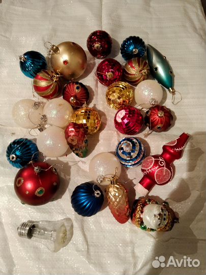 Набор Елочные игрушки (стекло, пластик)