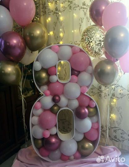 Объемная цифра 8 и 0 на день рождение