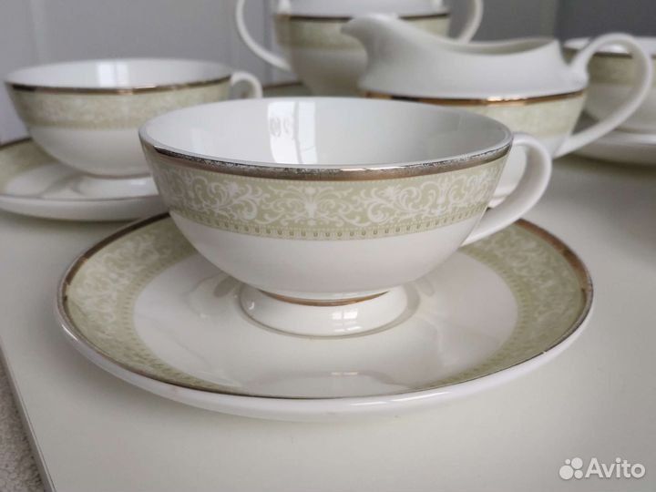 Сахарница Сливочник Чайная пара фарфор костяной