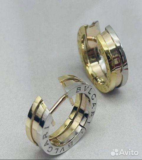 Золотые серьги bvlgari b.zero1