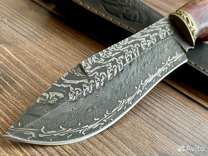Нож ручной работы Мозаичный дамаск