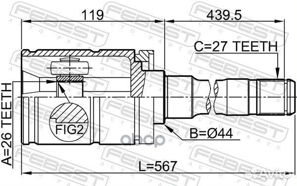 ШРУС внутренний R (компл) BMW X5(E53) /26x44x27