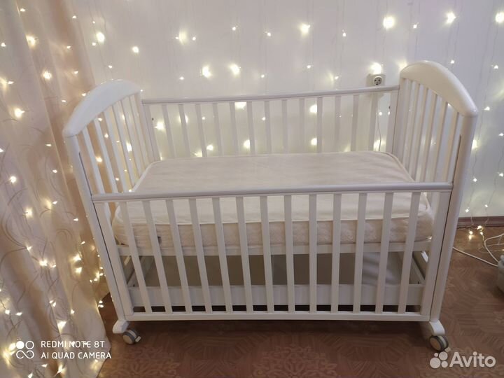 Кровать детская Papaloni натур. дерево с матрасом