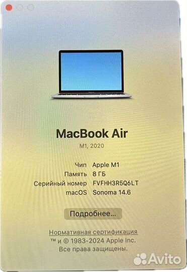 Apple MacBook air 13 2020 m1 8gb 512 gb A2337