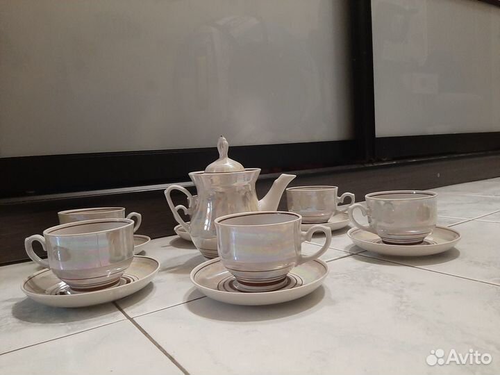 Чайный Сервиз Перламутр СССР на 6 персон - 1968 г