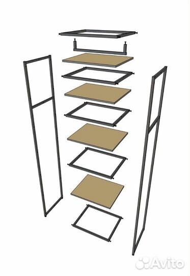 Стеллаж для одежды A2260-19-чч 220х60х45