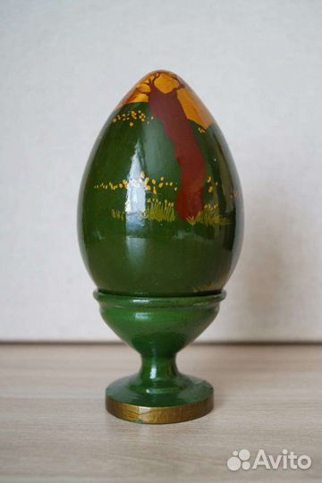 Винтажное деревянное пасхальное яйцо, СССР (1992г)