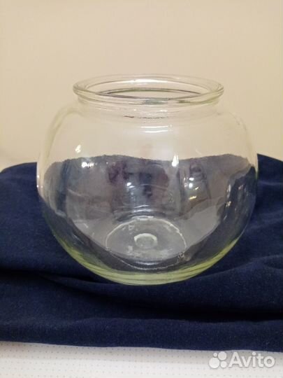 Стекло круглый Аквариум круглая Ваза 1.7 литра