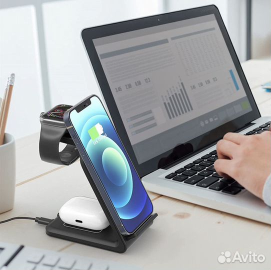 Быстрое зарядное устройство 3в1 для iPhone + USB