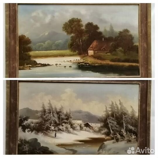 Картины парные Пейзаж. Cheveb. Европа. Холст, масл