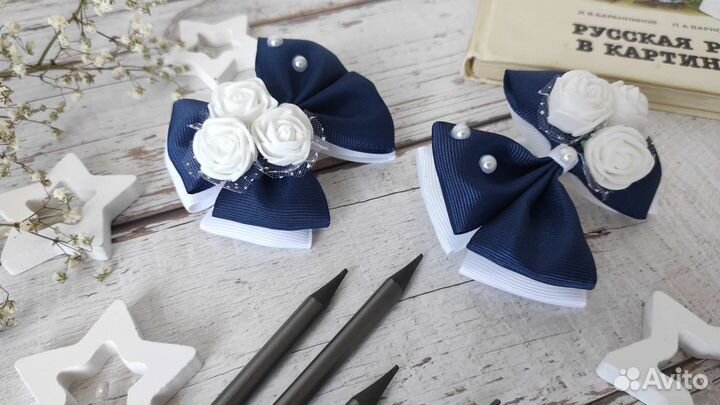 Школьные бантики ручной работы на 1 сентября