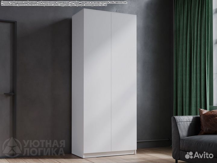 Шкаф распашной двухдверный Дева 600/800 Белый