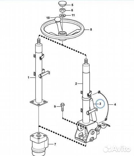 Цилиндр опускания руля 11715247 Volvo BL