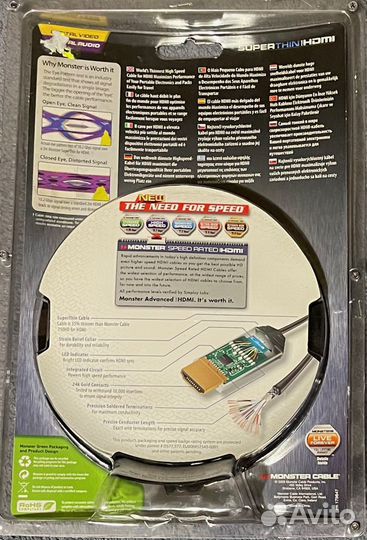 Кабель Hdmi Monster cable super thin 1м