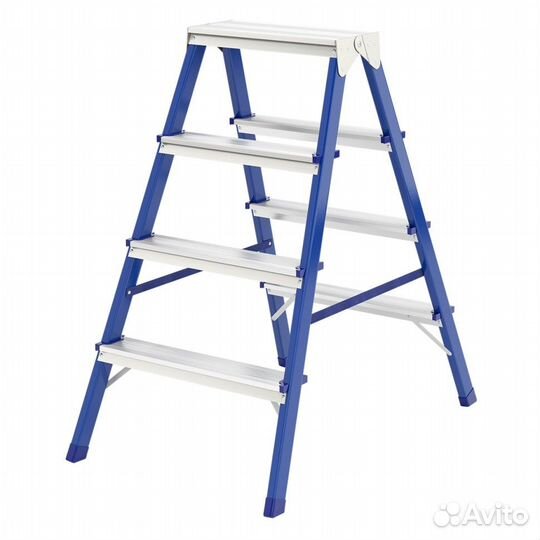 Стремянка двусторонняя 4 ступени, стальная, Россия