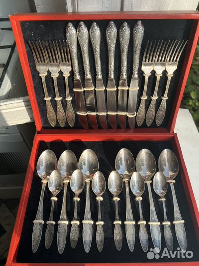 Мельхиор новый набор Кольчугино Пламя 24 приб