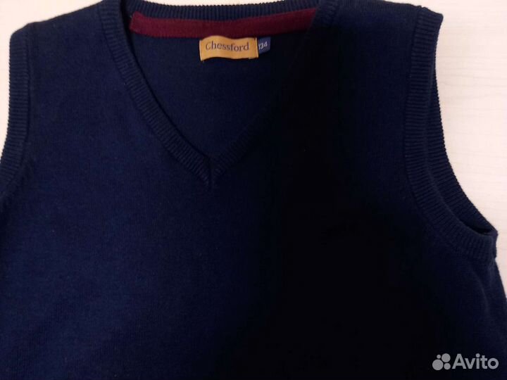 Синий жилет на мальчика 134-140