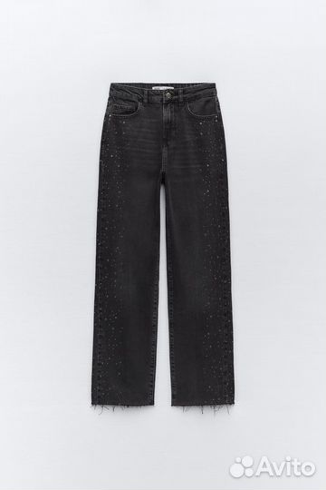 Джинсы с бусинами/стразами/заклепками Zara 36