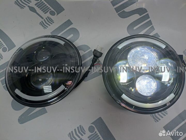 Светодиодные фары Нива (полусферы) +повороты 2x35В