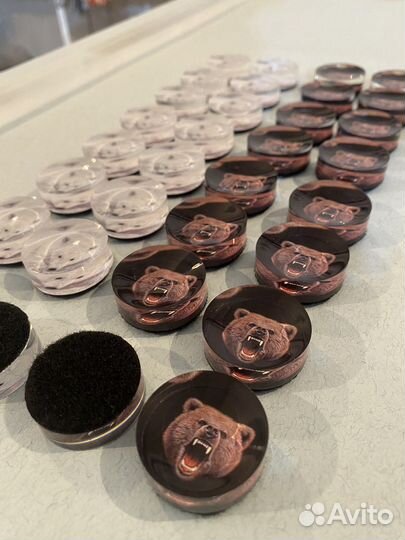 Фишки для нард Медведь, оргстекло